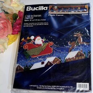 Bucilla Santa Draftstop kit 1997 Bucilla Over The Rooftop Draftstop 1997
